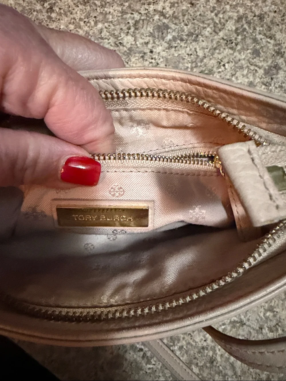 Tory Burch Blush Two-Tone Leather Crossbody